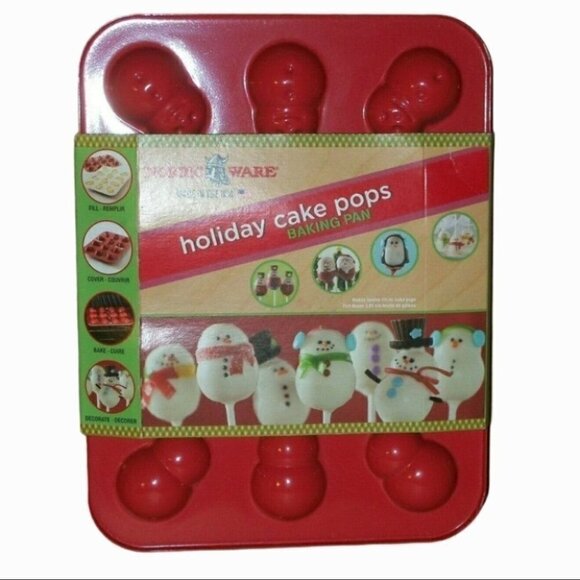 Cake Pops Holiday Snowman Shaped Baking Pan 12 Cavity NWT - Picture 5 of 5